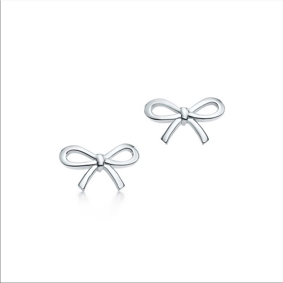 Tiffany & Co. Silver Bow Earrings - Picture 1 of 6